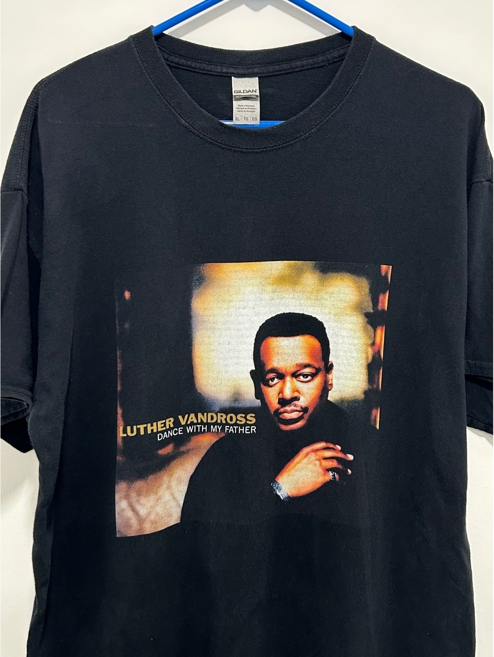 Luther Vandross Dance With My Father Black Graphic T-Shirt XL